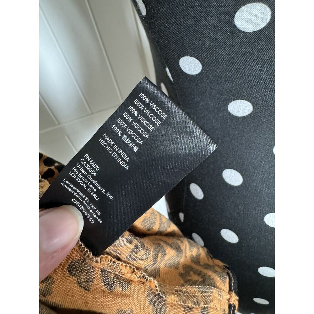 Urban Outfitters Womens Blouse Sz M Ava‎ Smocked Heart Leopard Print NEW - Picture 11 of 11